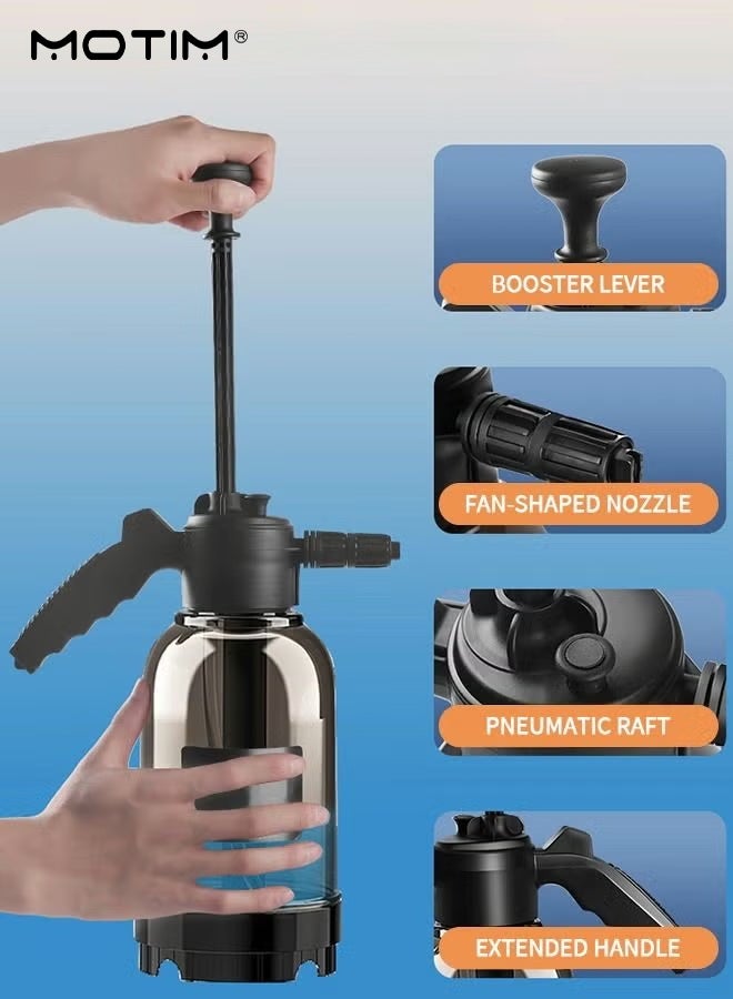 Motim 5Pc/Set Handheld Car Wash Sprayer Pressure Pump, 2L Foam Watering Can with Car Washing Towel and Washing Gloving, Car Cleaning Supplies, Pressure Sprayer for Home, Lawn, Garden, Car - Image 3